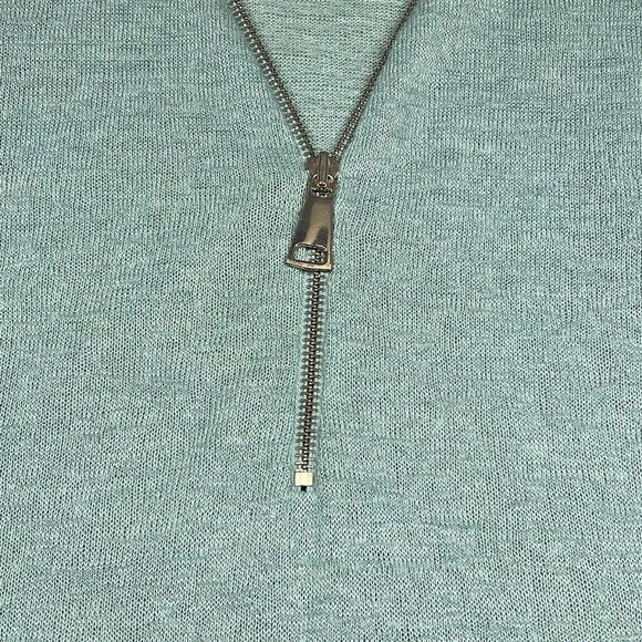 Soft Surroundings Sweater Womens Size Medium Green Sage 1/2 Zip Pullover - Picture 3 of 13